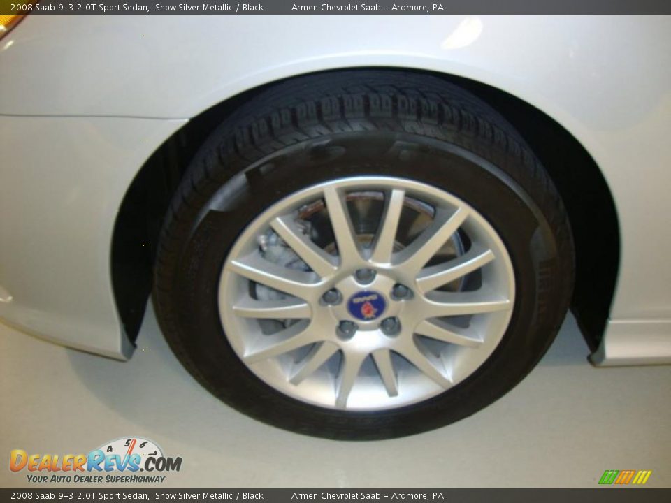 2008 Saab 9-3 2.0T Sport Sedan Snow Silver Metallic / Black Photo #28