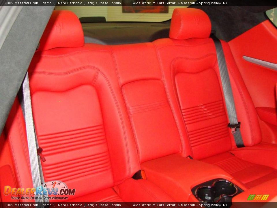 2009 Maserati GranTurismo S Nero Carbonio (Black) / Rosso Corallo Photo #13