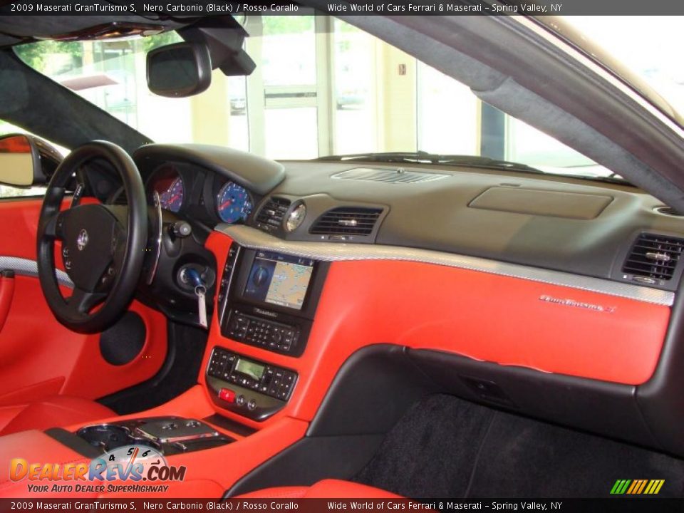 2009 Maserati GranTurismo S Nero Carbonio (Black) / Rosso Corallo Photo #14
