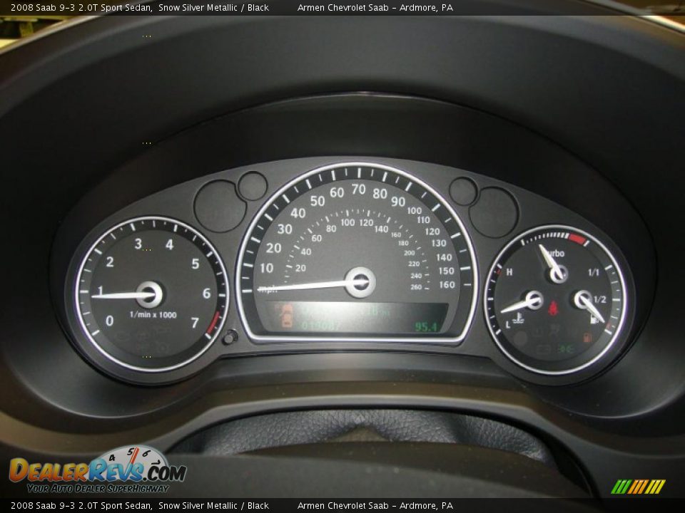 2008 Saab 9-3 2.0T Sport Sedan Snow Silver Metallic / Black Photo #33