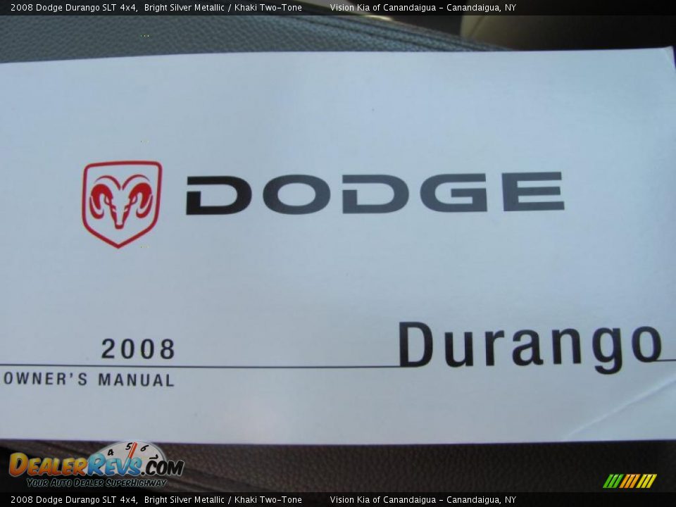 2008 Dodge Durango SLT 4x4 Bright Silver Metallic / Khaki Two-Tone Photo #31