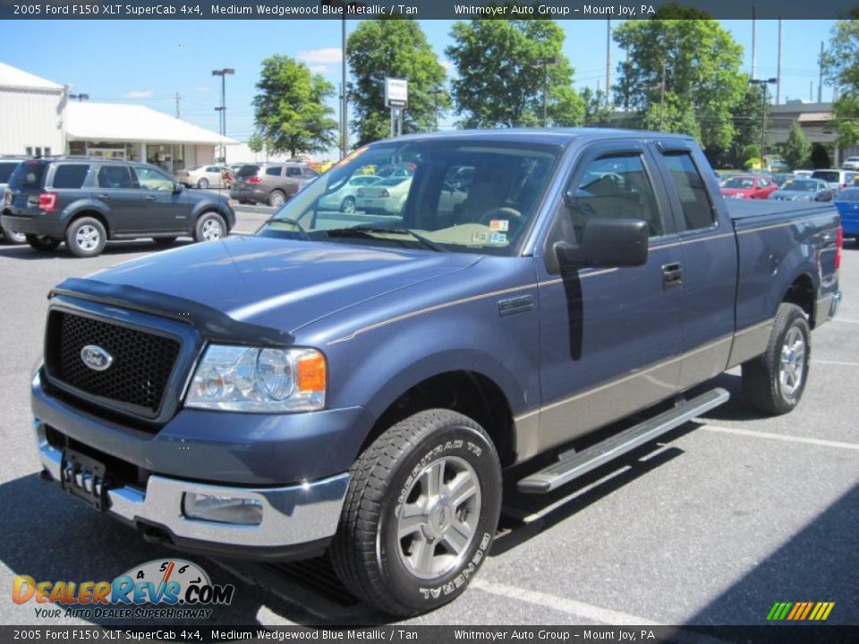 2005 Ford F150 XLT SuperCab 4x4 Medium Wedgewood Blue Metallic / Tan Photo #3