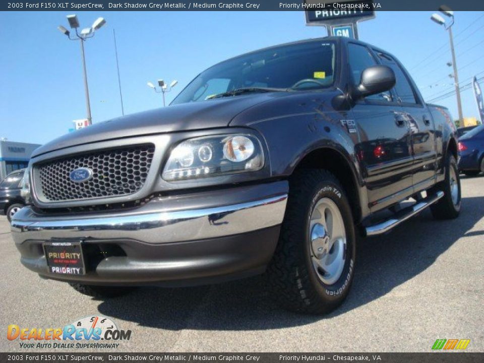 2003 Ford F150 XLT SuperCrew Dark Shadow Grey Metallic / Medium Graphite Grey Photo #1