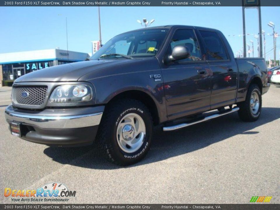 2003 Ford F150 XLT SuperCrew Dark Shadow Grey Metallic / Medium Graphite Grey Photo #2