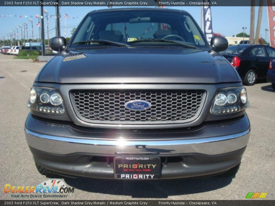 2003 Ford F150 XLT SuperCrew Dark Shadow Grey Metallic / Medium Graphite Grey Photo #8