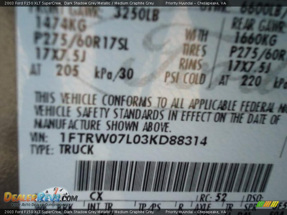 2003 Ford F150 XLT SuperCrew Dark Shadow Grey Metallic / Medium Graphite Grey Photo #32