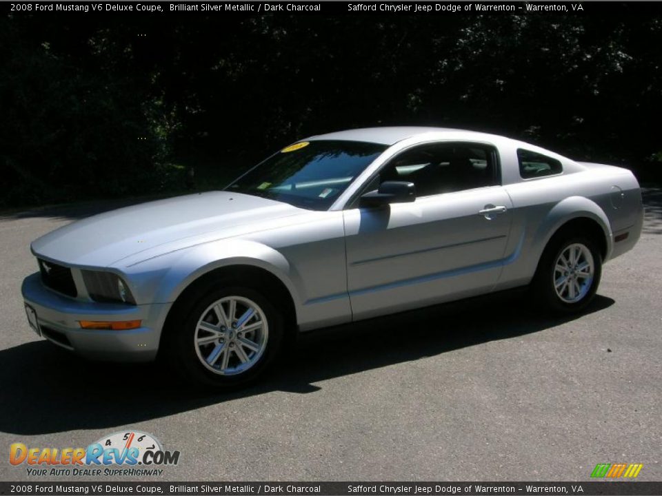 2008 Ford Mustang V6 Deluxe Coupe Brilliant Silver Metallic / Dark Charcoal Photo #1