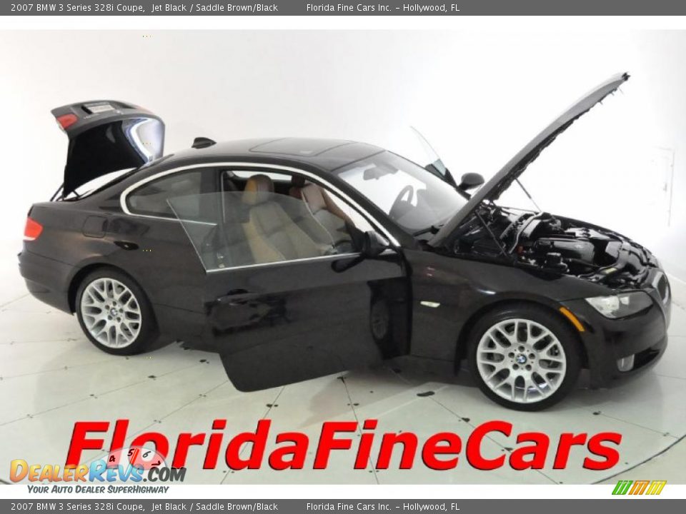 2007 BMW 3 Series 328i Coupe Jet Black / Saddle Brown/Black Photo #7