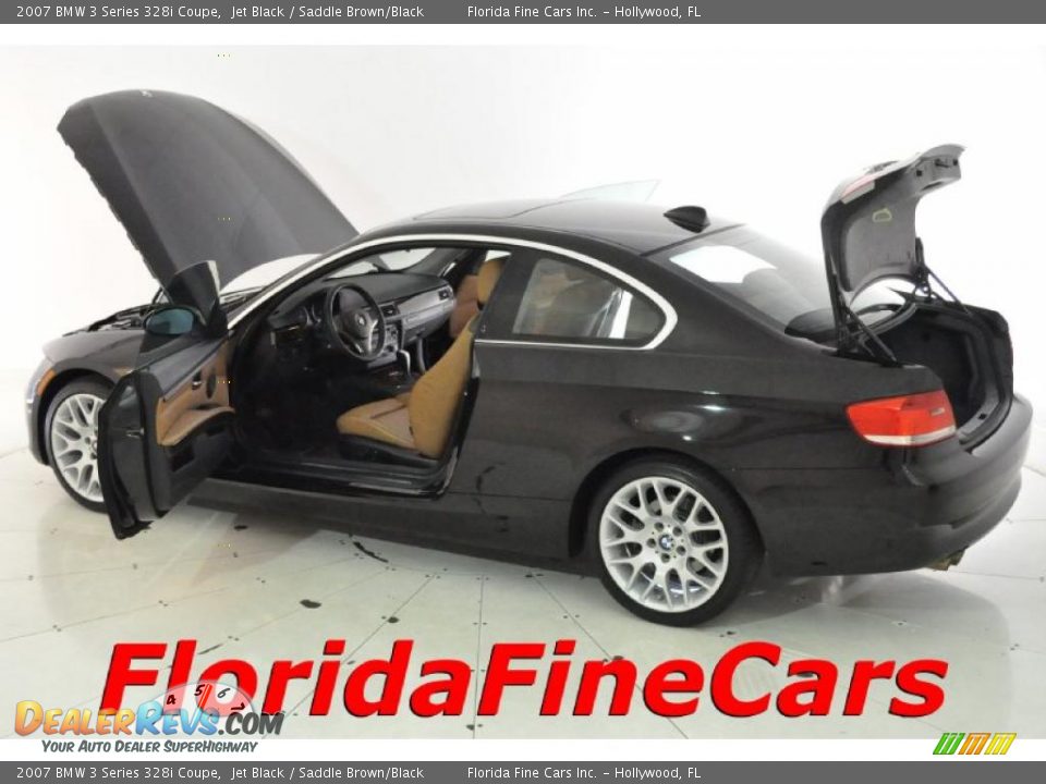 2007 BMW 3 Series 328i Coupe Jet Black / Saddle Brown/Black Photo #8