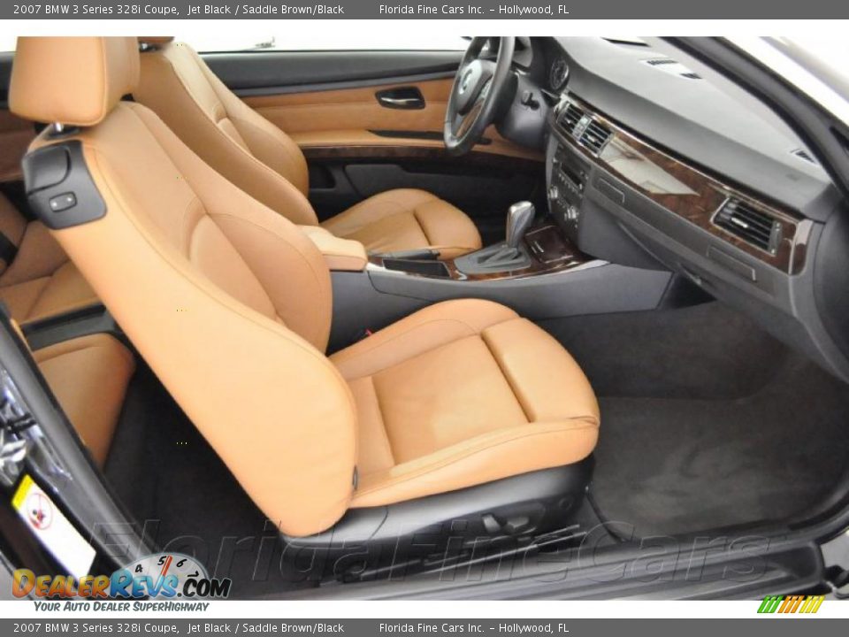 2007 BMW 3 Series 328i Coupe Jet Black / Saddle Brown/Black Photo #13