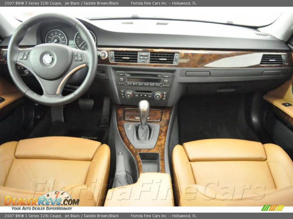 2007 BMW 3 Series 328i Coupe Jet Black / Saddle Brown/Black Photo #15