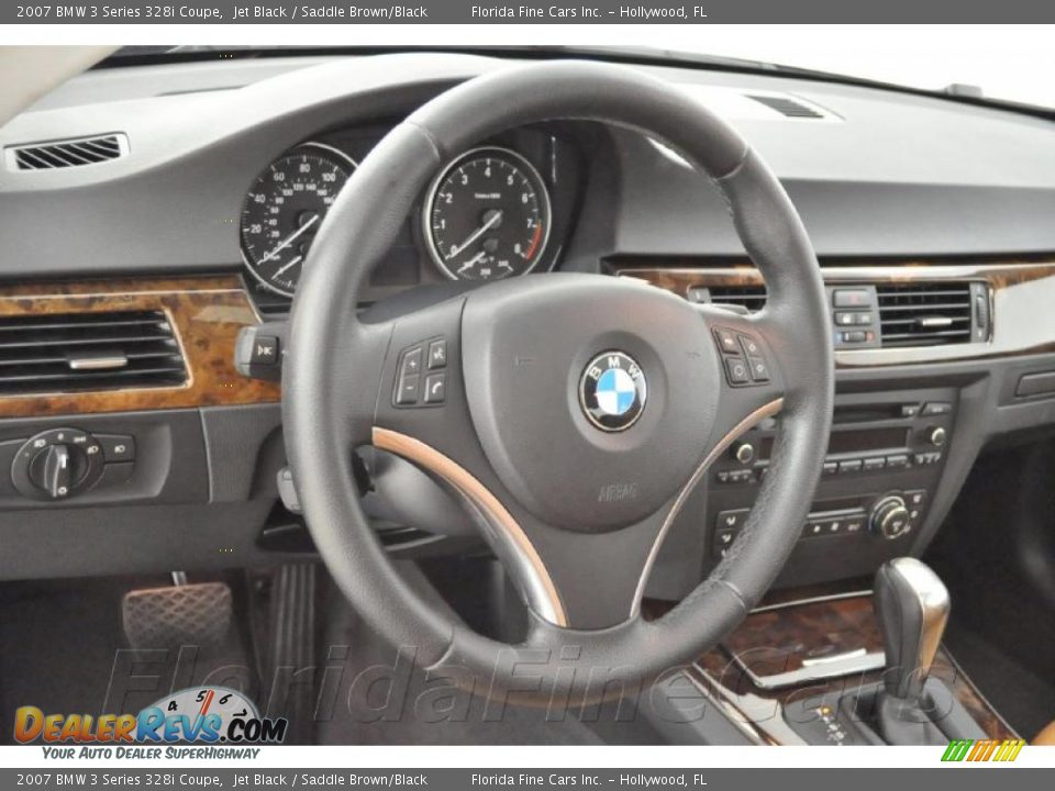 2007 BMW 3 Series 328i Coupe Jet Black / Saddle Brown/Black Photo #16