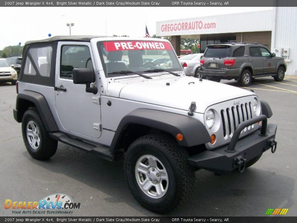 2007 Jeep Wrangler X 4x4 Bright Silver Metallic / Dark Slate Gray/Medium Slate Gray Photo #1