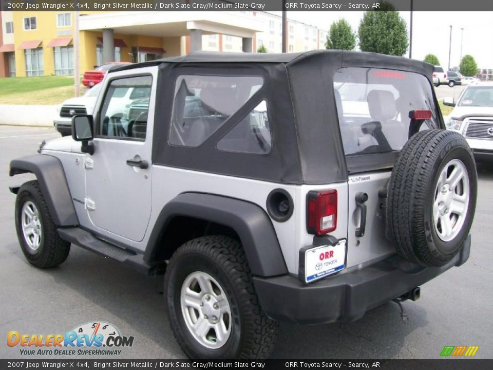 2007 Jeep Wrangler X 4x4 Bright Silver Metallic / Dark Slate Gray/Medium Slate Gray Photo #3