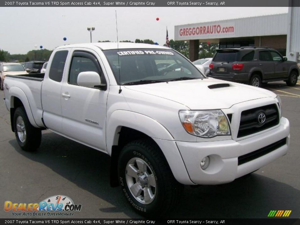 2007 Toyota Tacoma V6 TRD Sport Access Cab 4x4 Super White / Graphite Gray Photo #1