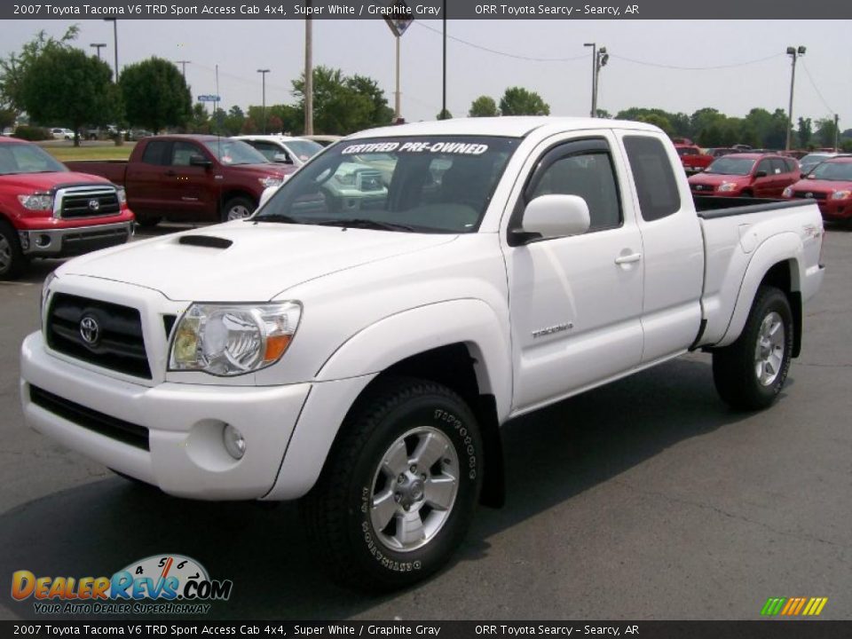 2007 Toyota Tacoma V6 TRD Sport Access Cab 4x4 Super White / Graphite Gray Photo #2