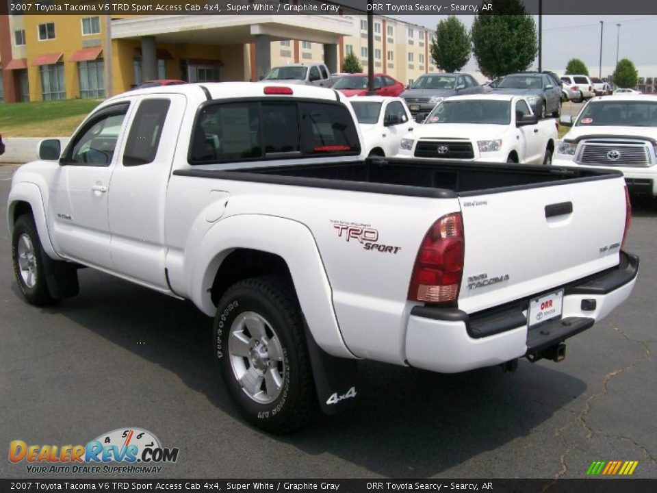 2007 Toyota Tacoma V6 TRD Sport Access Cab 4x4 Super White / Graphite Gray Photo #3