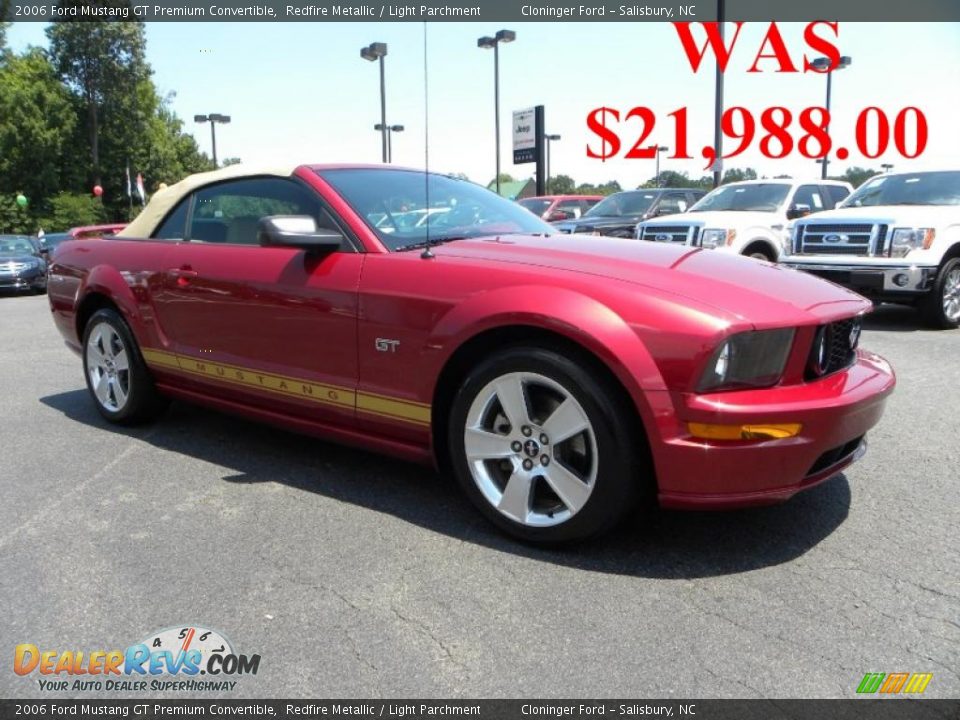 2006 Ford Mustang GT Premium Convertible Redfire Metallic / Light Parchment Photo #1