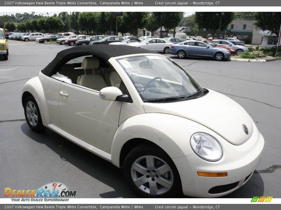 2007 Volkswagen New Beetle Triple White Convertible Campanella White / White Photo #2