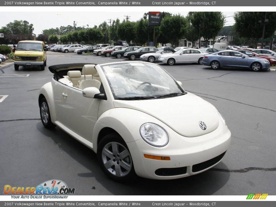 2007 Volkswagen New Beetle Triple White Convertible Campanella White / White Photo #5