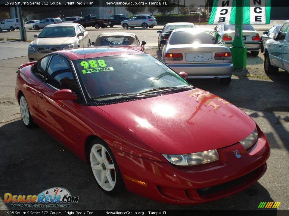 1998 Saturn S Series SC2 Coupe Bright Red / Tan Photo #3