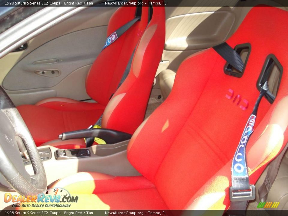 1998 Saturn S Series SC2 Coupe Bright Red / Tan Photo #9