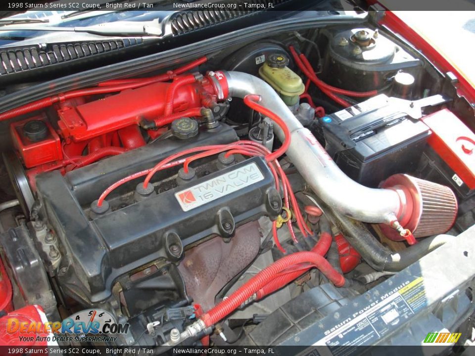1998 Saturn S Series SC2 Coupe Bright Red / Tan Photo #13