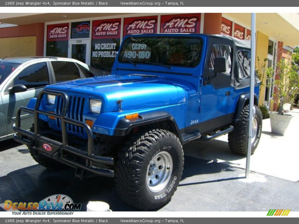 1988 Jeep Wrangler 4x4 Spinnaker Blue Metallic / Black Photo #1