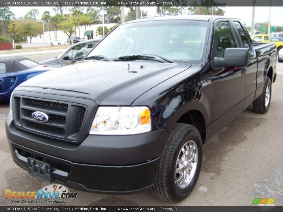 2008 Ford F150 XLT SuperCab Black / Medium/Dark Flint Photo #1