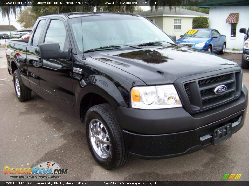 2008 Ford F150 XLT SuperCab Black / Medium/Dark Flint Photo #3