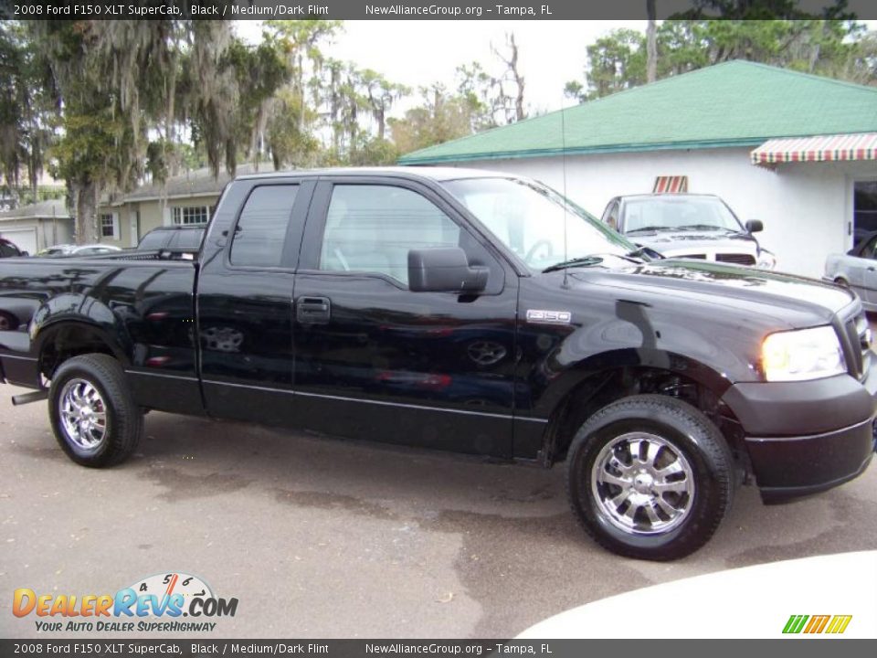 2008 Ford F150 XLT SuperCab Black / Medium/Dark Flint Photo #4
