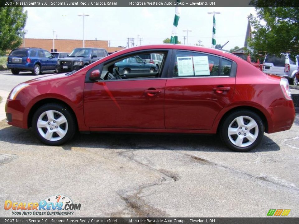 2007 Nissan Sentra 2.0 Sonoma Sunset Red / Charcoal/Steel Photo #2