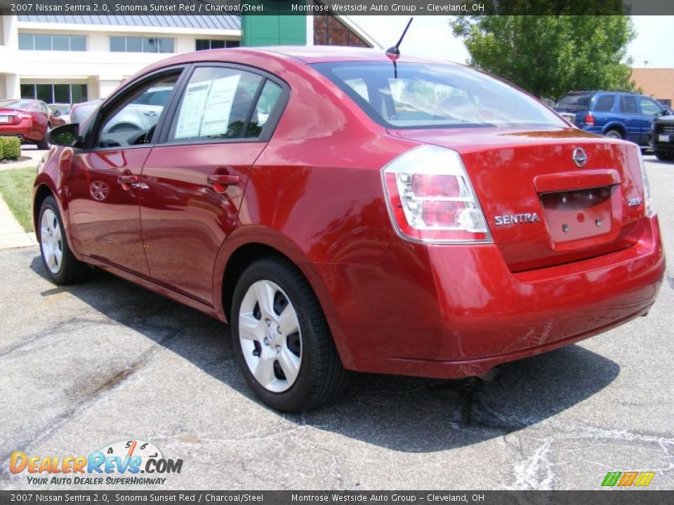 2007 Nissan Sentra 2.0 Sonoma Sunset Red / Charcoal/Steel Photo #3
