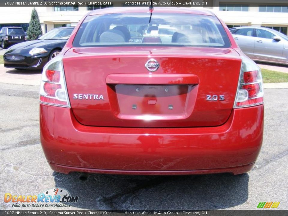 2007 Nissan Sentra 2.0 Sonoma Sunset Red / Charcoal/Steel Photo #4