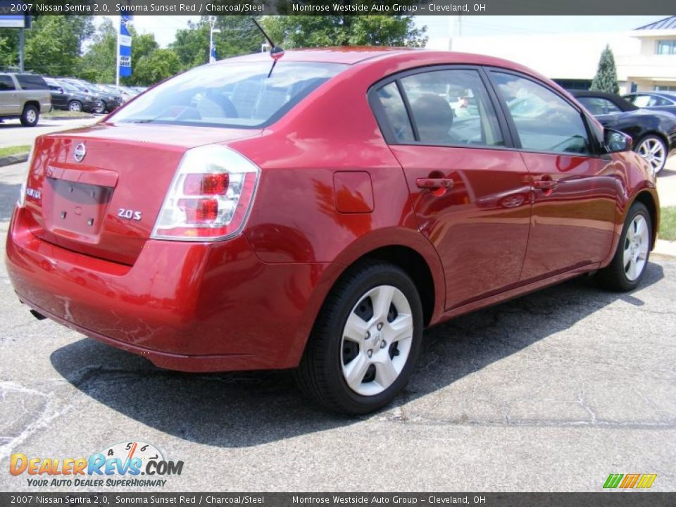 2007 Nissan Sentra 2.0 Sonoma Sunset Red / Charcoal/Steel Photo #5