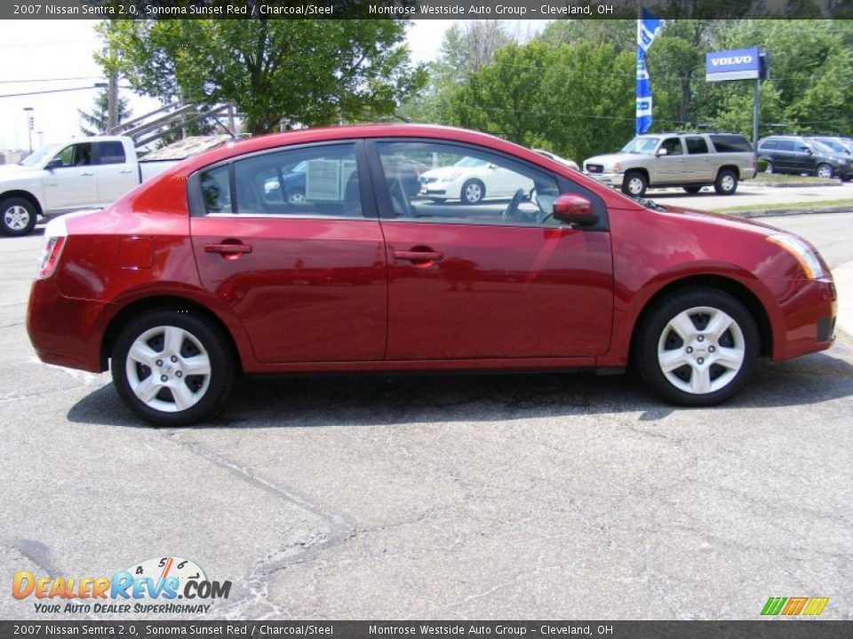 2007 Nissan Sentra 2.0 Sonoma Sunset Red / Charcoal/Steel Photo #6