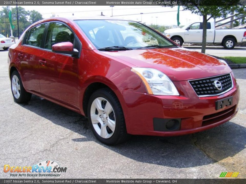2007 Nissan Sentra 2.0 Sonoma Sunset Red / Charcoal/Steel Photo #7