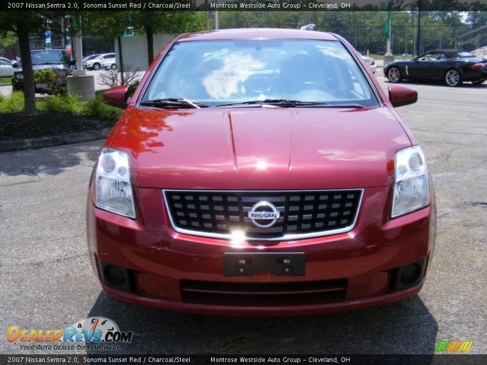 2007 Nissan Sentra 2.0 Sonoma Sunset Red / Charcoal/Steel Photo #8