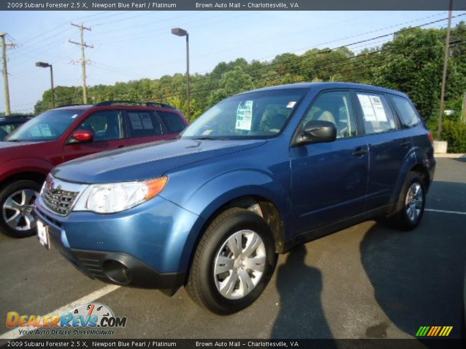 2009 Subaru Forester 2.5 X Newport Blue Pearl / Platinum Photo #2