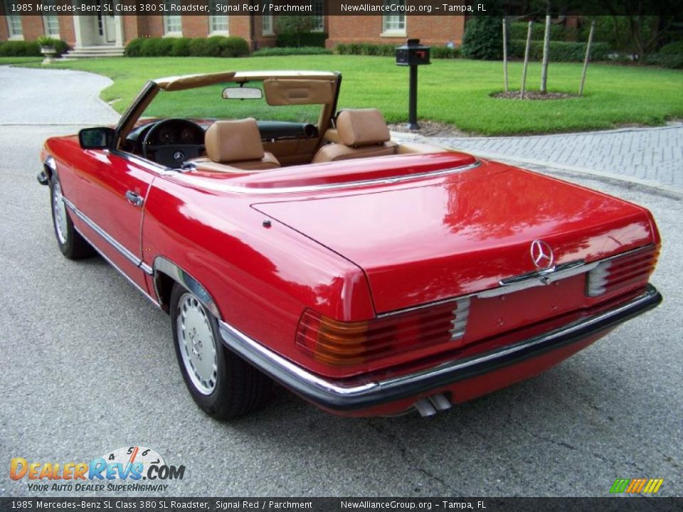 1985 Mercedes-Benz SL Class 380 SL Roadster Signal Red / Parchment Photo #9