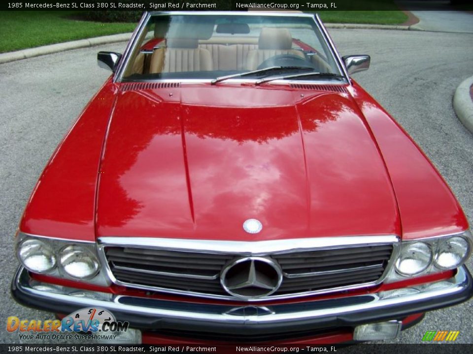 1985 Mercedes-Benz SL Class 380 SL Roadster Signal Red / Parchment Photo #22
