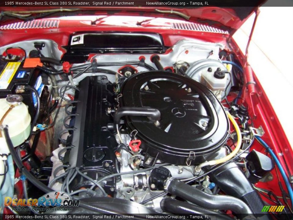 1985 Mercedes-Benz SL Class 380 SL Roadster Signal Red / Parchment Photo #23