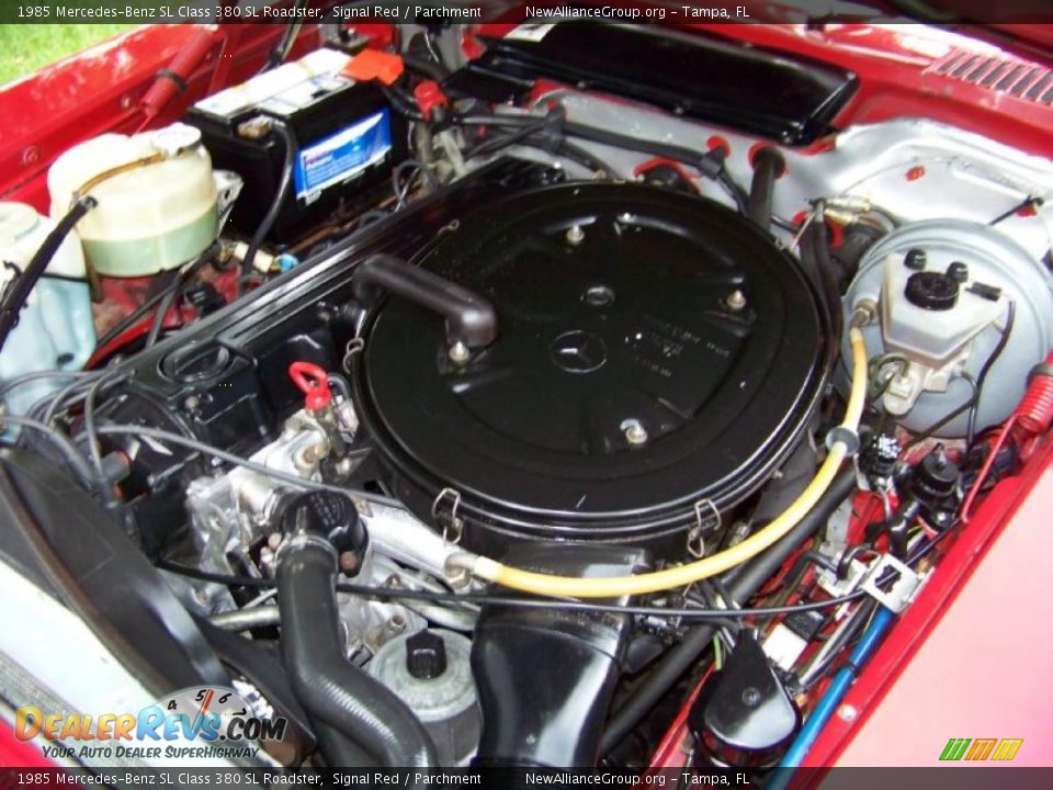 1985 Mercedes-Benz SL Class 380 SL Roadster Signal Red / Parchment Photo #25