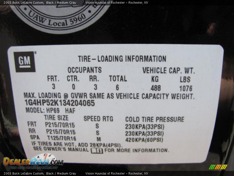 2003 Buick LeSabre Custom Black / Medium Gray Photo #22