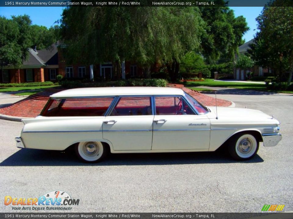 1961 Mercury Monterey Commuter Station Wagon Knight White / Red/White Photo #4