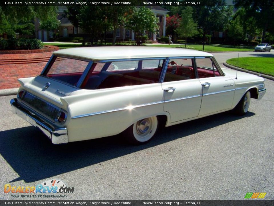 1961 Mercury Monterey Commuter Station Wagon Knight White / Red/White Photo #5