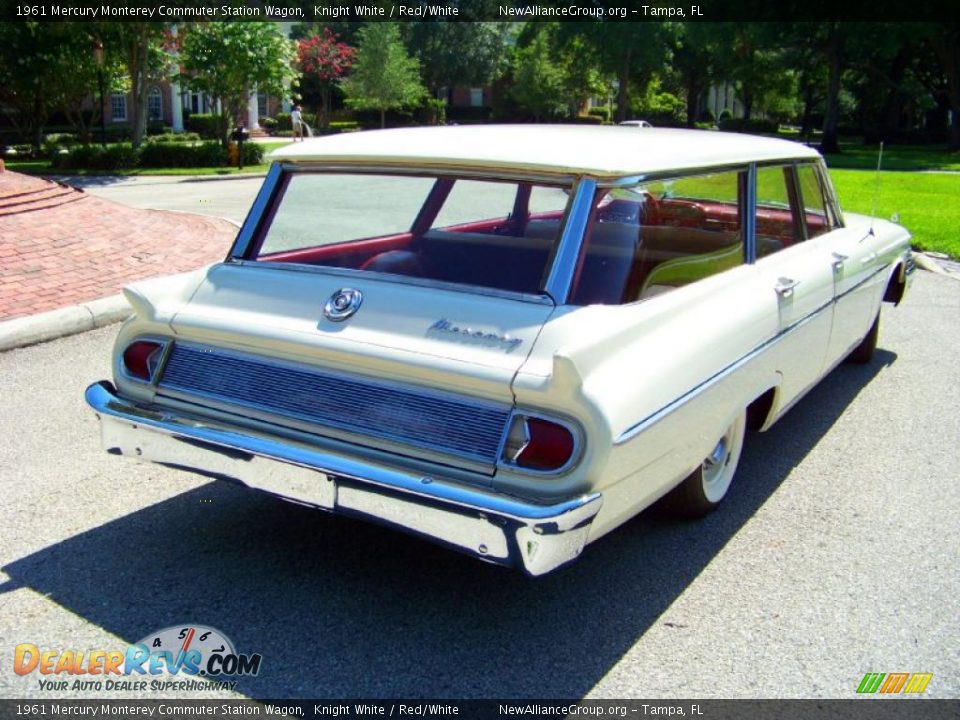 1961 Mercury Monterey Commuter Station Wagon Knight White / Red/White Photo #6