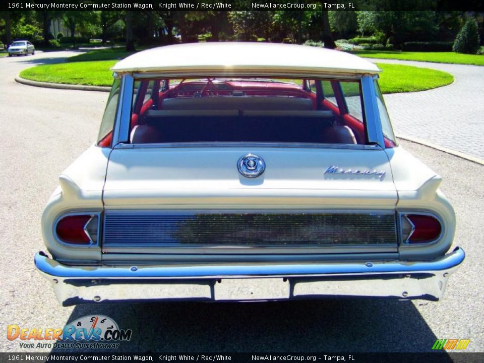 1961 Mercury Monterey Commuter Station Wagon Knight White / Red/White Photo #7