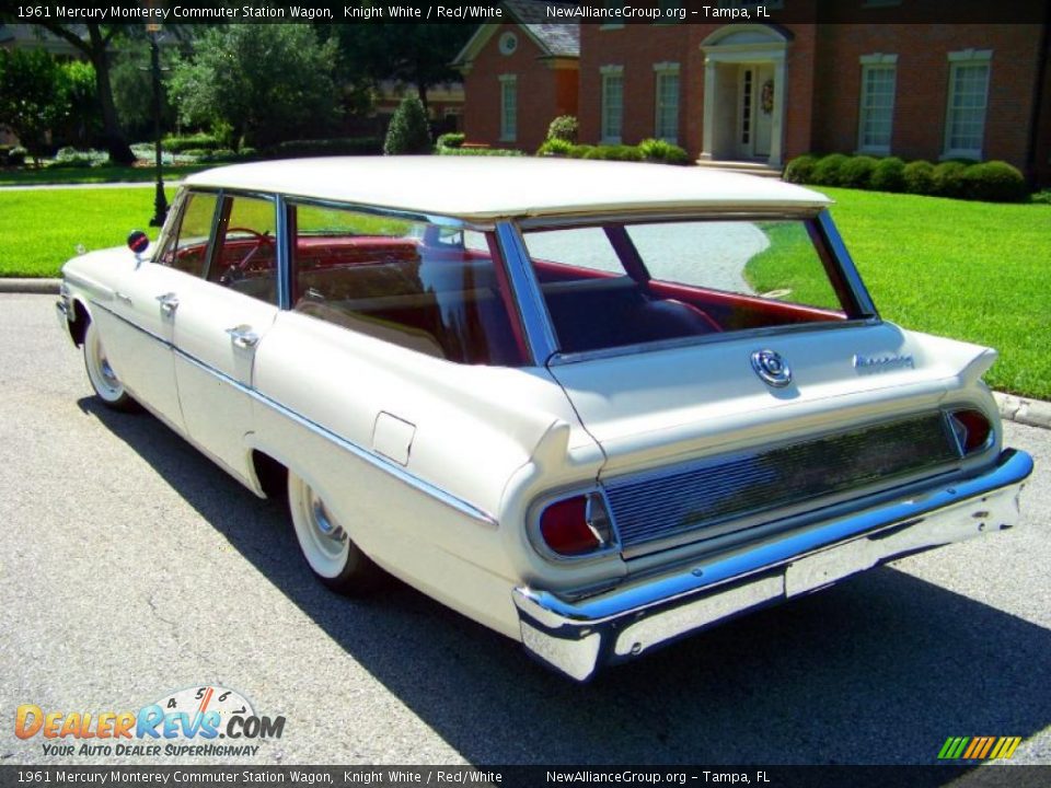 1961 Mercury Monterey Commuter Station Wagon Knight White / Red/White Photo #8