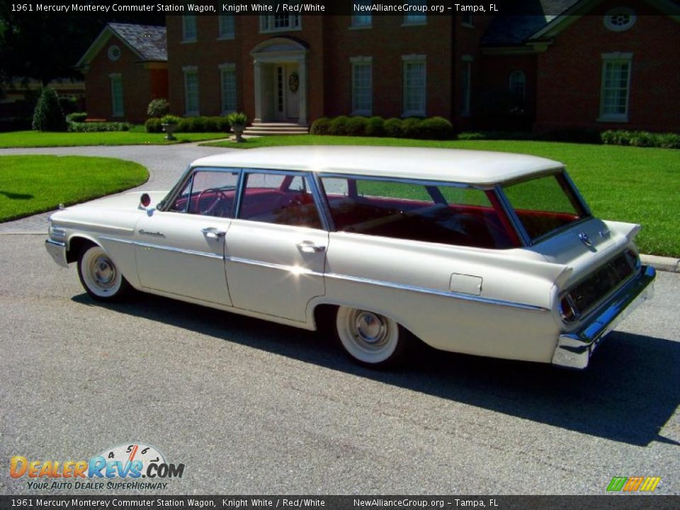 1961 Mercury Monterey Commuter Station Wagon Knight White / Red/White Photo #9